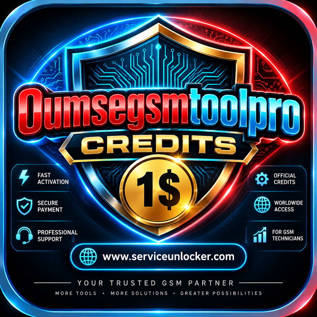 [EXISTING USER] OumseGsmToolPro - Credits recharge (custom amount, min 5) - Reseller Official