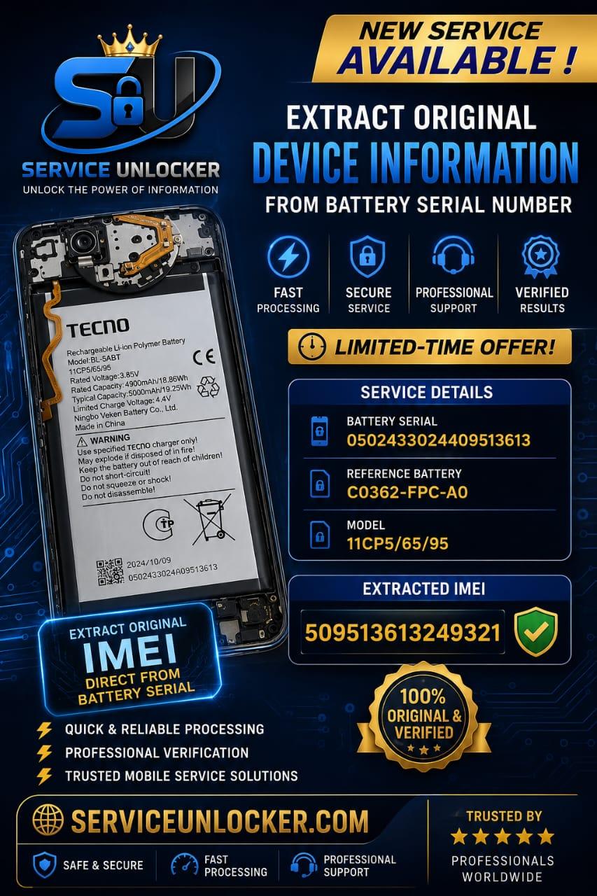 Tecno ,infinix and itel extract original imei and serial number from its battery picture ⚡️