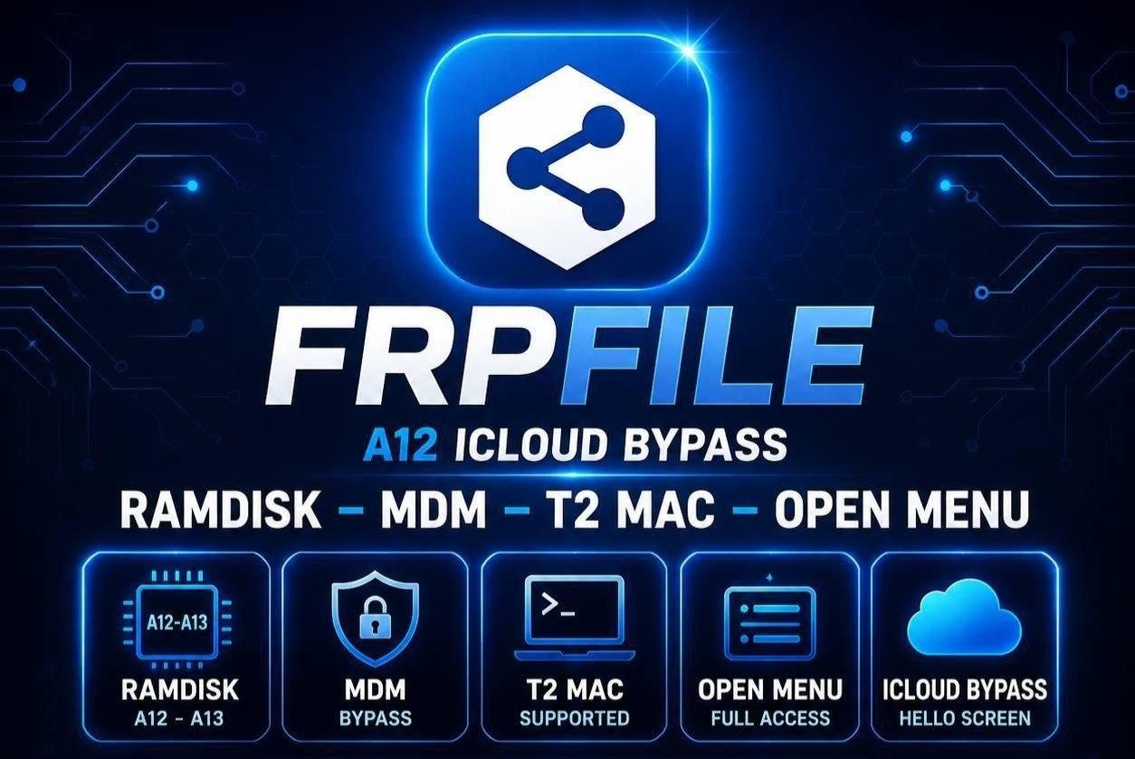FRPFILE ACTIVATOR A12 + Bypass Hello Screen iPhone XR to 17 Pro Max - IPad A12+ To M3